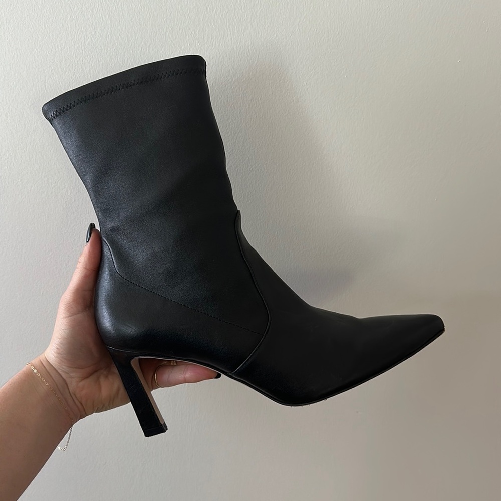 Stuart Weitzman Black Heeled Ankle Bootie
